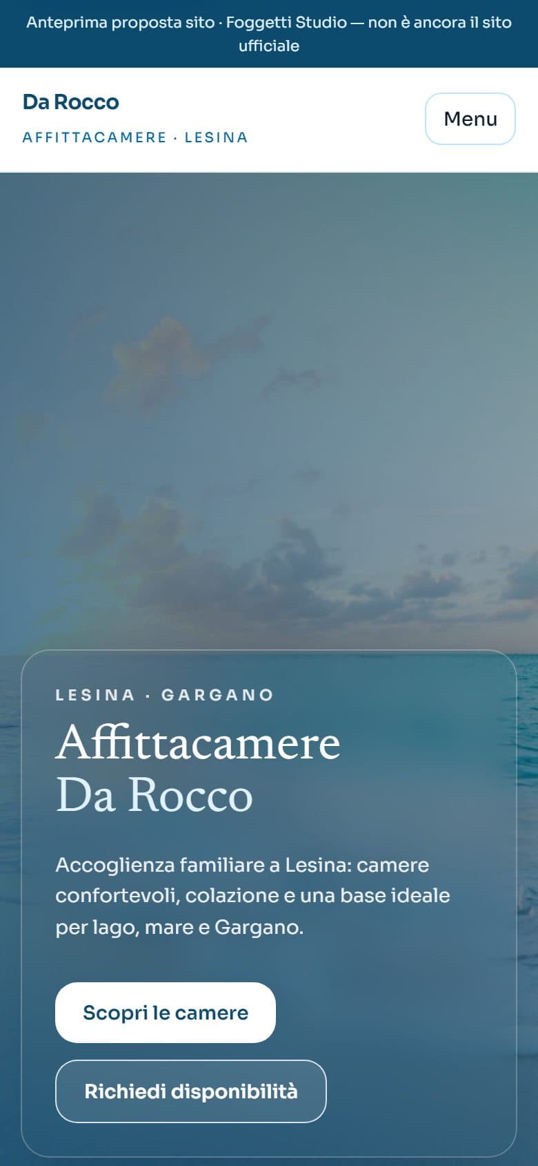 Homepage preview — Affittacamere Da Rocco