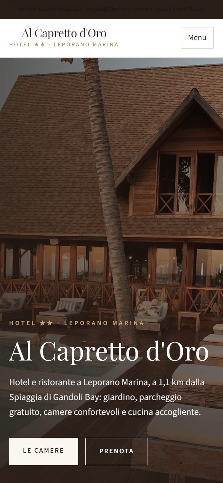 Homepage preview — Al Capretto d’Oro
