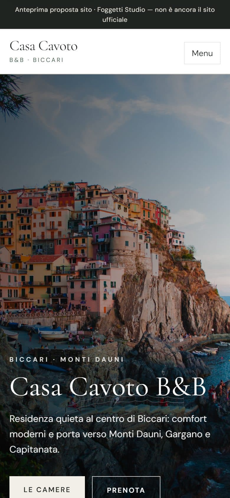 Homepage preview — Casa Cavoto B&B