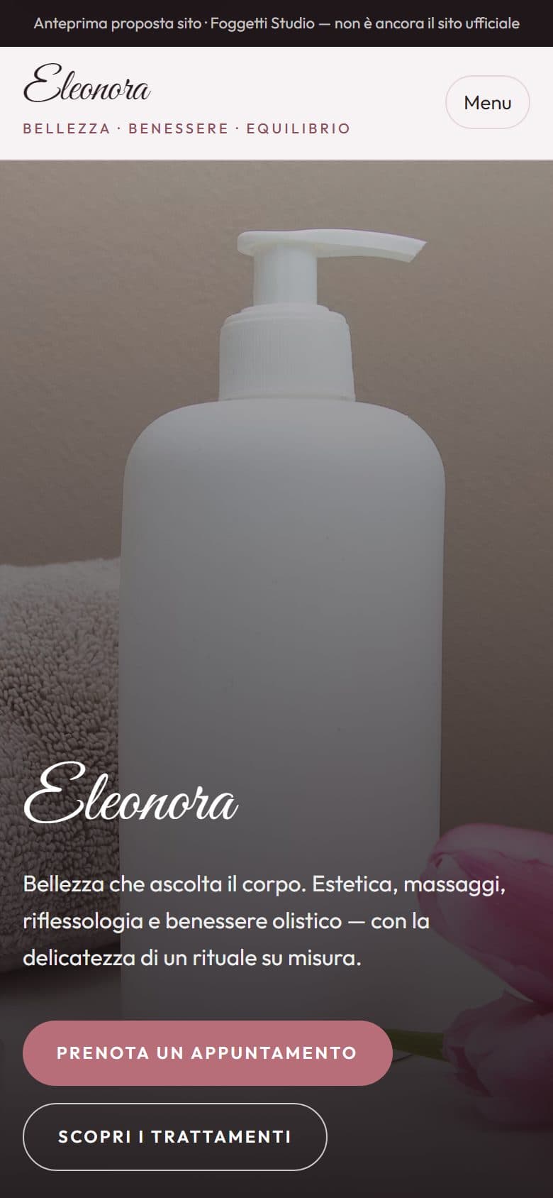 Homepage preview — Eleonora — Bellezza & Benessere