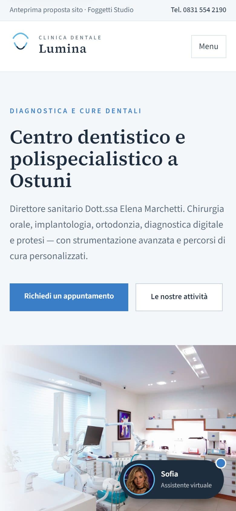 Homepage preview — Clinica Dentale Lumina